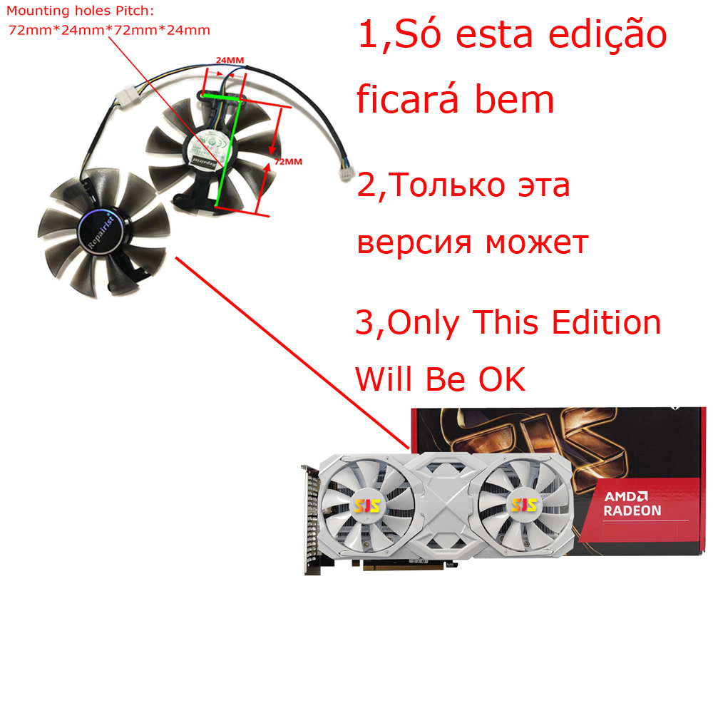 2Pcs/Set,Video Cards Fan,FL801 - Rx 580 8Gb 2048Sp Gpu 评论和价格